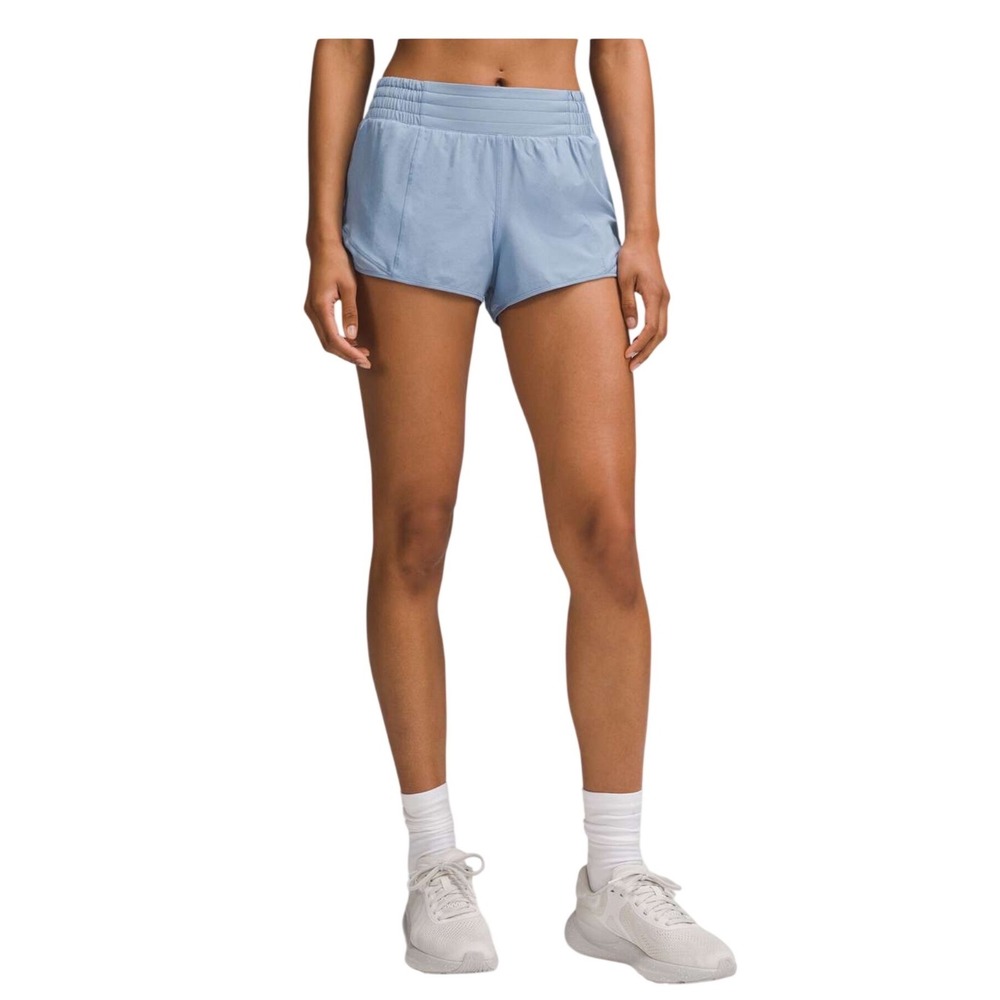 Lululemon Hotty Hot High-Rise Lined Shorts 2.5" Blue Willow Size 4 Running